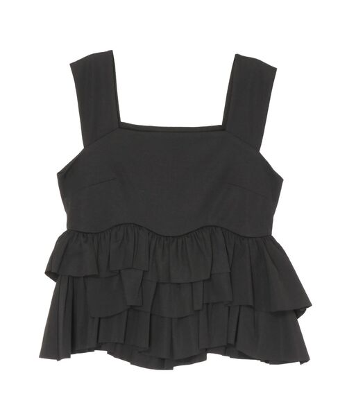 LAGUNAMOON（ラグナムーン）の「カーブペプラムカットノースリトップス 【夏服】【レイヤードトップス】（タンクトップ・レディース・ホワイト/ブラック/ブラウン・FREE）」の20枚目の写真