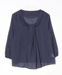 ◆LAPIS LUCE ビームス グレー シャーリングブラウス Ray BEAMS（レイビームス）の「リブ シャーリング シャツ（シャツ