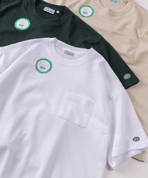 make a ray!（メイク ア レイ！）の「【71】【DISCUS/ディスカス】オーバルワッペン ワンポイント刺繍 クールマックス 無地 半袖ポケットTシャツ（Tシャツ/カットソー）」