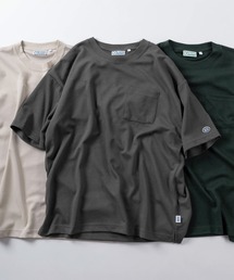 【71】【DISCUS/ディスカス】オーバルワッペン ワンポイント刺繍 クールマックス 無地 半袖ポケットTシャツ/速乾/接触冷感