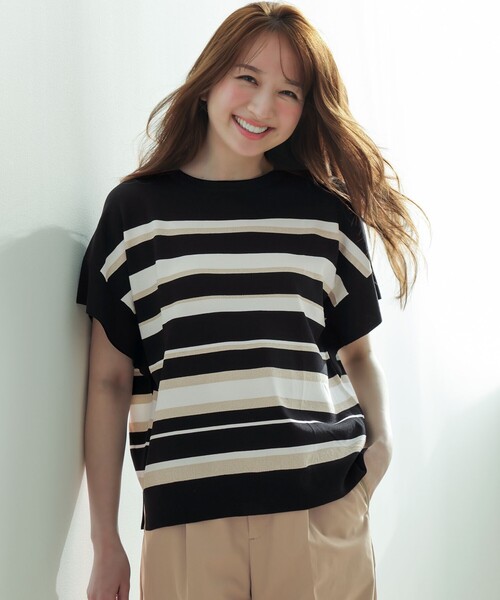 ANY SIS(エニィスィス)の「【and GIRL掲載/アイスタッチ】フレンチスリーブ ニット(ニット/セーター・レディース・ホワイト系/レッド系/ホワイト系2/ネイビー系/スカイブルー系/ブラック系2・X-LARGE)」の11枚目の写真