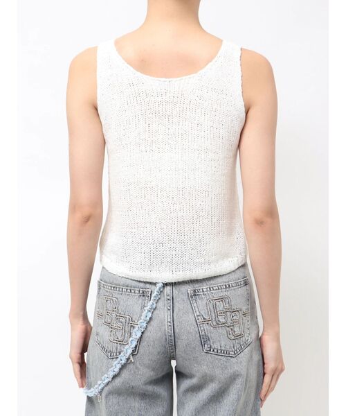 GYDA（ジェイダ）の「LAXテープヤーンニットタンクトップ（タンクトップ・レディース・パープル/オフホワイト・FREE）」の17枚目の写真