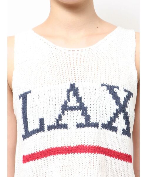 GYDA（ジェイダ）の「LAXテープヤーンニットタンクトップ（タンクトップ・レディース・パープル/オフホワイト・FREE）」の18枚目の写真