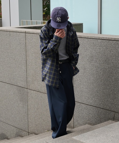 Perushu(ペルーシュ)の「SAILOR STYLE ASYMMETRIC BUTTON WIDE SLACKS/セーラーデザインアシンメトリーボタンワイドスラックス(スラックス・メンズ・ネイビー/カーキ・LARGE/SMALL/MEDIUM)」の7枚目の写真