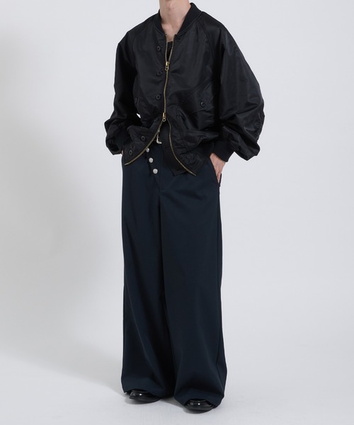 Perushu(ペルーシュ)の「SAILOR STYLE ASYMMETRIC BUTTON WIDE SLACKS/セーラーデザインアシンメトリーボタンワイドスラックス(スラックス・メンズ・ネイビー/カーキ・LARGE/SMALL/MEDIUM)」の17枚目の写真