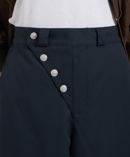 Perushu(ペルーシュ)の「SAILOR STYLE ASYMMETRIC BUTTON WIDE SLACKS/セーラーデザインアシンメトリーボタンワイドスラックス(スラックス・メンズ・ネイビー/カーキ・LARGE/SMALL/MEDIUM)」の20枚目の写真
