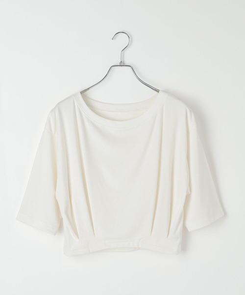 PAGEBOY(ページボーイ)の「【マルチWAYネック】ルーズネックショートタックT(Tシャツ/カットソー・レディース・グレー/オフホワイト/ブラック・FREE)」の2枚目の写真