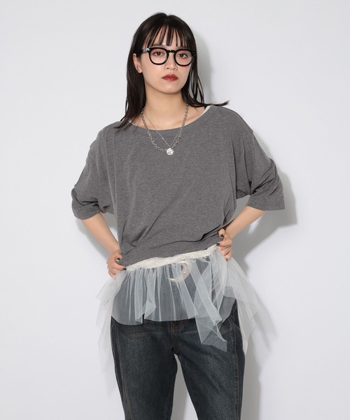 PAGEBOY(ページボーイ)の「【マルチWAYネック】ルーズネックショートタックT(Tシャツ/カットソー・レディース・グレー/オフホワイト/ブラック・FREE)」の11枚目の写真