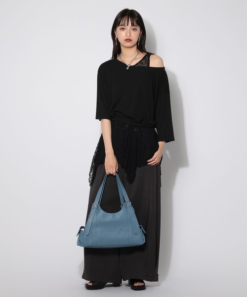 PAGEBOY(ページボーイ)の「【マルチWAYネック】ルーズネックショートタックT(Tシャツ/カットソー・レディース・グレー/オフホワイト/ブラック・FREE)」の8枚目の写真