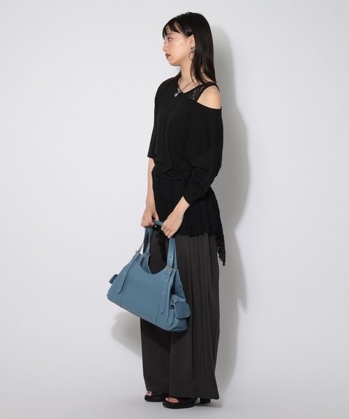 PAGEBOY(ページボーイ)の「【マルチWAYネック】ルーズネックショートタックT(Tシャツ/カットソー・レディース・グレー/オフホワイト/ブラック・FREE)」の9枚目の写真
