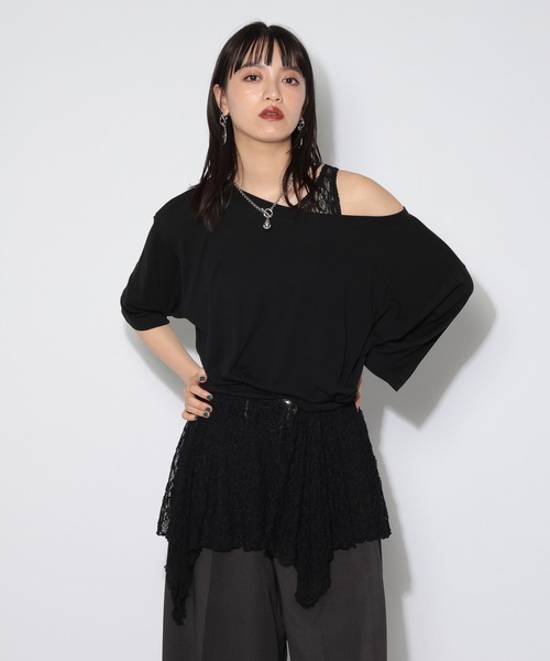 PAGEBOY(ページボーイ)の「【マルチWAYネック】ルーズネックショートタックT(Tシャツ/カットソー・レディース・グレー/オフホワイト/ブラック・FREE)」の7枚目の写真