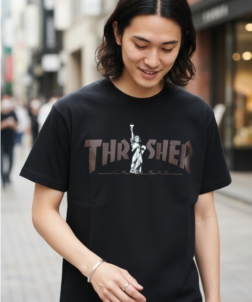 THRASHER(スラッシャー)の「LIBERTY LOGO S/S T-SHIRTS/THRASHER スラッシャー 半袖Tシャツ ロゴプリント ストリート スケーターユニセックス(Tシャツ/カットソー・メンズ・ホワイト/パープル/ブラック・X-LARGE/SMALL/MEDIUM/LARGE)」の10枚目の写真