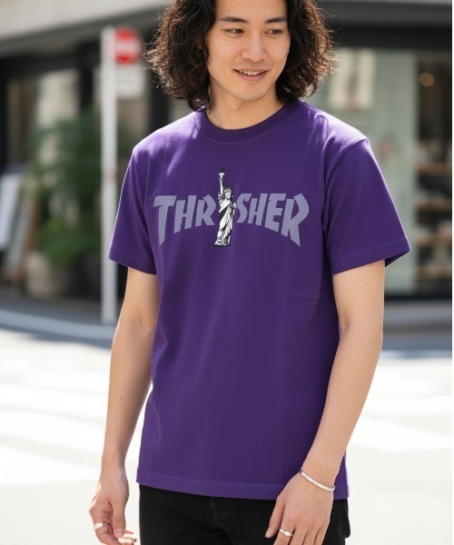 THRASHER(スラッシャー)の「LIBERTY LOGO S/S T-SHIRTS/THRASHER スラッシャー 半袖Tシャツ ロゴプリント ストリート スケーターユニセックス(Tシャツ/カットソー・メンズ・ホワイト/パープル/ブラック・X-LARGE/SMALL/MEDIUM/LARGE)」の11枚目の写真