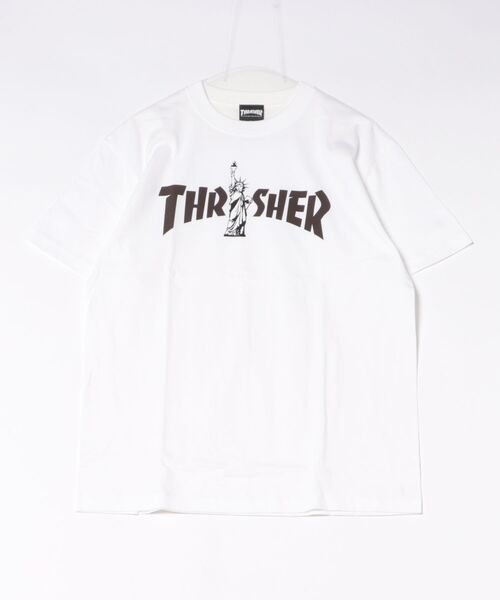 THRASHER(スラッシャー)の「LIBERTY LOGO S/S T-SHIRTS/THRASHER スラッシャー 半袖Tシャツ ロゴプリント ストリート スケーターユニセックス(Tシャツ/カットソー・メンズ・ホワイト/パープル/ブラック・X-LARGE/SMALL/MEDIUM/LARGE)」の13枚目の写真