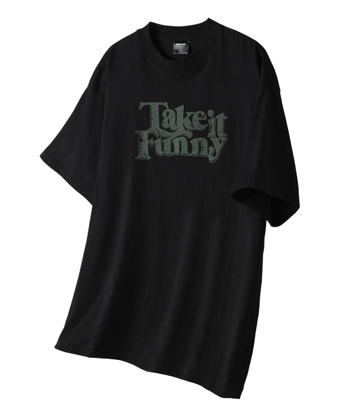 URBANAGE(アーバンエイジ)の「テイクイットファニー ヴィンテージ オーバー半袖_ブラック(Tシャツ/カットソー・レディース・その他・LARGE/MEDIUM)」の1枚目の写真