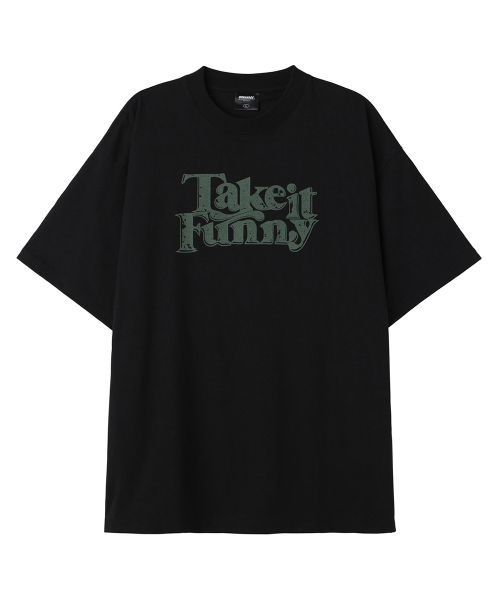 URBANAGE(アーバンエイジ)の「テイクイットファニー ヴィンテージ オーバー半袖_ブラック(Tシャツ/カットソー・レディース・その他・LARGE/MEDIUM)」の2枚目の写真