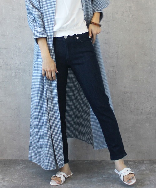 SELECT LEVERY(セレクトリベリー)の「接触冷感 吸水速乾 UV クーリッシュスキニーパンツ(デニムパンツ・レディース・ネイビー系/ホワイト系1/ホワイト系/ブルー系1/サックスブルー系1/ブルー系/ネイビー系1/サックスブルー系・X-LARGE/LARGE/MEDIUM/SMALL)」の3枚目の写真