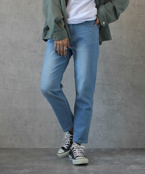 SELECT LEVERY(セレクトリベリー)の「接触冷感 吸水速乾 UV クーリッシュスキニーパンツ(デニムパンツ・レディース・ネイビー系/ホワイト系1/ホワイト系/ブルー系1/サックスブルー系1/ブルー系/ネイビー系1/サックスブルー系・X-LARGE/LARGE/MEDIUM/SMALL)」の6枚目の写真