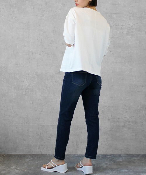 SELECT LEVERY(セレクトリベリー)の「接触冷感 吸水速乾 UV クーリッシュスキニーパンツ(デニムパンツ・レディース・ネイビー系/ホワイト系1/ホワイト系/ブルー系1/サックスブルー系1/ブルー系/ネイビー系1/サックスブルー系・X-LARGE/LARGE/MEDIUM/SMALL)」の20枚目の写真