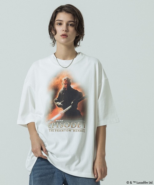 SLICK(スリック)の「【SLICK/スリック】SLICK / STAR WARS / Printed T-shirt 03/スターウォーズ / パウダー加工プリントTシャツ /オーバーサイズ シルエット/ ビンテージ / ディズニー(Tシャツ/カットソー・メンズ・ホワイト/ブラック・3/2/1)」の3枚目の写真