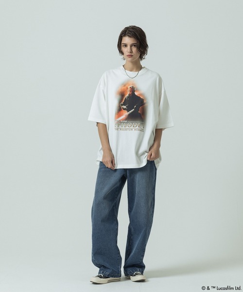 SLICK(スリック)の「【SLICK/スリック】SLICK / STAR WARS / Printed T-shirt 03/スターウォーズ / パウダー加工プリントTシャツ /オーバーサイズ シルエット/ ビンテージ / ディズニー(Tシャツ/カットソー・メンズ・ホワイト/ブラック・3/2/1)」の6枚目の写真