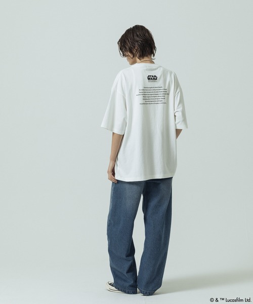 SLICK(スリック)の「【SLICK/スリック】SLICK / STAR WARS / Printed T-shirt 03/スターウォーズ / パウダー加工プリントTシャツ /オーバーサイズ シルエット/ ビンテージ / ディズニー(Tシャツ/カットソー・メンズ・ホワイト/ブラック・3/2/1)」の7枚目の写真