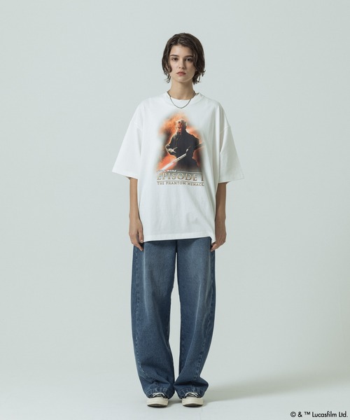 SLICK(スリック)の「【SLICK/スリック】SLICK / STAR WARS / Printed T-shirt 03/スターウォーズ / パウダー加工プリントTシャツ /オーバーサイズ シルエット/ ビンテージ / ディズニー(Tシャツ/カットソー・メンズ・ホワイト/ブラック・3/2/1)」の8枚目の写真