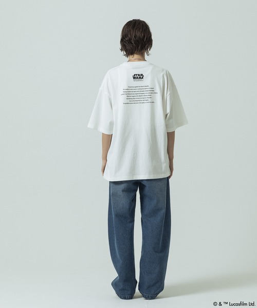 SLICK(スリック)の「【SLICK/スリック】SLICK / STAR WARS / Printed T-shirt 03/スターウォーズ / パウダー加工プリントTシャツ /オーバーサイズ シルエット/ ビンテージ / ディズニー(Tシャツ/カットソー・メンズ・ホワイト/ブラック・3/2/1)」の9枚目の写真