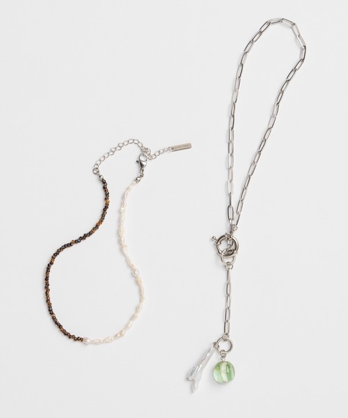 MAISON SPECIAL(メゾンスペシャル)の「【2026SUMMER PRE-ORDER】Double Necklace/ダブルネックレス(ネックレス・レディース・ミント/ブルー・FREE)」の2枚目の写真