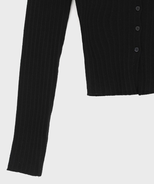 BLACKUP（ブラックアップ）の「[MADE] モモリリブワイドUネックニットカーディガン（カーディガン/ボレロ・レディース・ブラック/アイボリー・FREE）」の4枚目の写真
