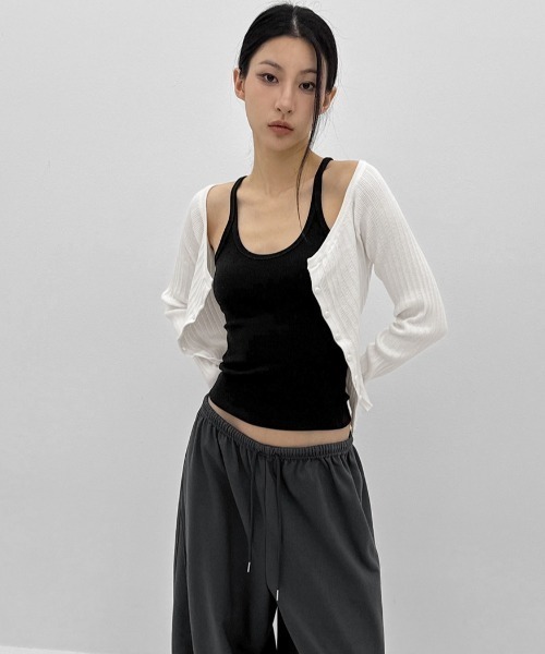 BLACKUP（ブラックアップ）の「[MADE] モモリリブワイドUネックニットカーディガン（カーディガン/ボレロ・レディース・ブラック/アイボリー・FREE）」の14枚目の写真