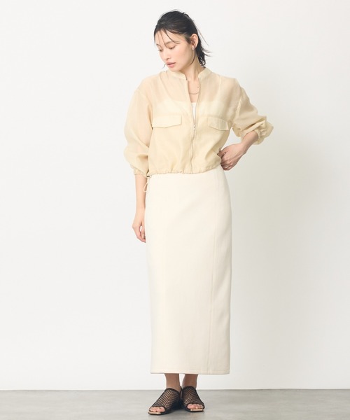 abahouse mavie(アバハウスマヴィ)の「【なめらかな質感】スウェットライクスカート(スカート・レディース・チャコールグレー/スミクロ/アイボリー・フリー)」の4枚目の写真