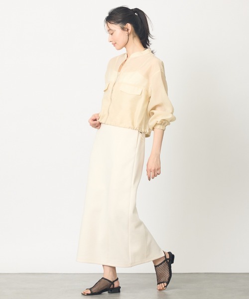 abahouse mavie(アバハウスマヴィ)の「【なめらかな質感】スウェットライクスカート(スカート・レディース・チャコールグレー/スミクロ/アイボリー・フリー)」の5枚目の写真