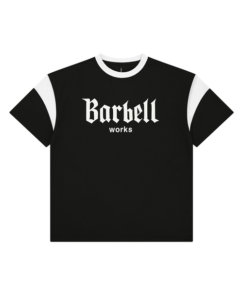 BARBELLWORKS(バーベルワークス)の「配色メッシュオーバーサイズTシャツ(Tシャツ/カットソー・メンズ・ホワイト/ブラック・X-LARGE/LARGE/MEDIUM)」の1枚目の写真