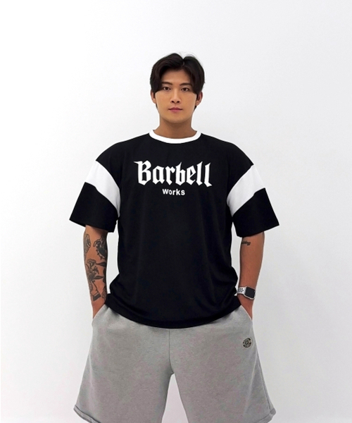 BARBELLWORKS(バーベルワークス)の「配色メッシュオーバーサイズTシャツ(Tシャツ/カットソー・メンズ・ホワイト/ブラック・X-LARGE/LARGE/MEDIUM)」の3枚目の写真
