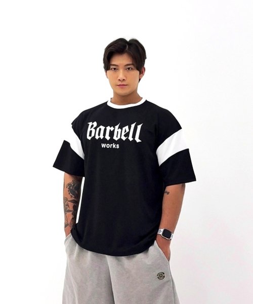 BARBELLWORKS(バーベルワークス)の「配色メッシュオーバーサイズTシャツ(Tシャツ/カットソー・メンズ・ホワイト/ブラック・X-LARGE/LARGE/MEDIUM)」の4枚目の写真