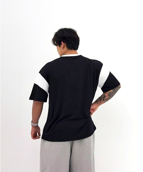 BARBELLWORKS(バーベルワークス)の「配色メッシュオーバーサイズTシャツ(Tシャツ/カットソー・メンズ・ホワイト/ブラック・X-LARGE/LARGE/MEDIUM)」の6枚目の写真