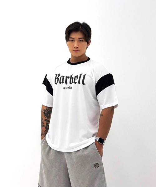 BARBELLWORKS(バーベルワークス)の「配色メッシュオーバーサイズTシャツ(Tシャツ/カットソー・メンズ・ホワイト/ブラック・X-LARGE/LARGE/MEDIUM)」の8枚目の写真