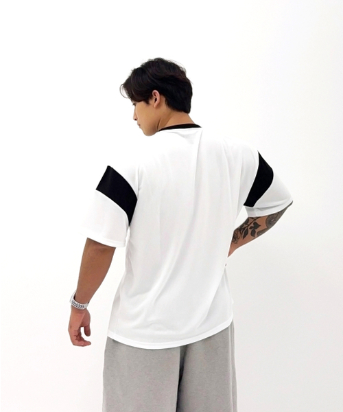 BARBELLWORKS(バーベルワークス)の「配色メッシュオーバーサイズTシャツ(Tシャツ/カットソー・メンズ・ホワイト/ブラック・X-LARGE/LARGE/MEDIUM)」の10枚目の写真