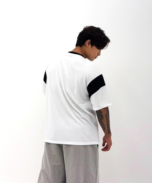 BARBELLWORKS(バーベルワークス)の「配色メッシュオーバーサイズTシャツ(Tシャツ/カットソー・メンズ・ホワイト/ブラック・X-LARGE/LARGE/MEDIUM)」の11枚目の写真