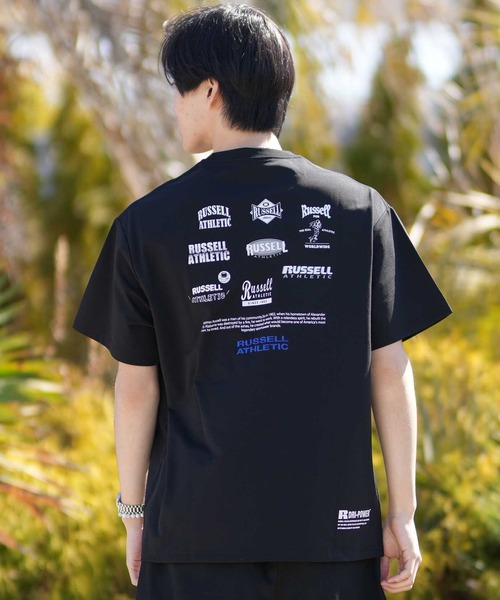 Russell Athletic（ラッセルアスレティック）の「【ムラサキスポーツ限定】RUSSELL ATHLETIC/ラッセルアスレチック 半袖 Tシャツ ポケT ロゴ バックプリント UVカット 吸水速乾 ユニセックス 505261-003（Tシャツ/カットソー・メンズ・ブラック/ホワイト・XL/L/M）」の10枚目の写真