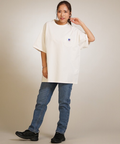 Russell Athletic（ラッセルアスレティック）の「【ムラサキスポーツ限定】RUSSELL ATHLETIC/ラッセルアスレチック 半袖 Tシャツ ポケT ロゴ バックプリント UVカット 吸水速乾 ユニセックス 505261-003（Tシャツ/カットソー・メンズ・ブラック/ホワイト・XL/L/M）」の15枚目の写真