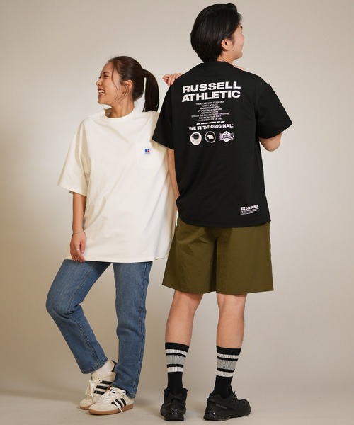 Russell Athletic（ラッセルアスレティック）の「【ムラサキスポーツ限定】RUSSELL ATHLETIC/ラッセルアスレチック 半袖 Tシャツ ポケT ロゴ バックプリント UVカット 吸水速乾 ユニセックス 505261-003（Tシャツ/カットソー・メンズ・ブラック/ホワイト・XL/L/M）」の19枚目の写真