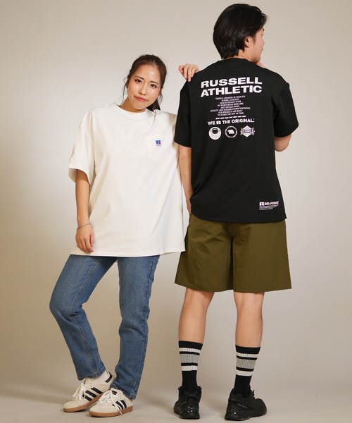 Russell Athletic（ラッセルアスレティック）の「【ムラサキスポーツ限定】RUSSELL ATHLETIC/ラッセルアスレチック 半袖 Tシャツ ポケT ロゴ バックプリント UVカット 吸水速乾 ユニセックス 505261-003（Tシャツ/カットソー・メンズ・ブラック/ホワイト・XL/L/M）」の20枚目の写真