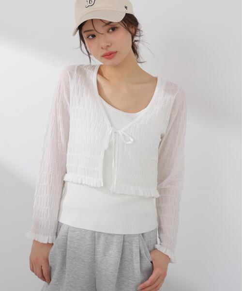 PROPORTION BODY DRESSING(プロポーションボディドレッシング)の「ラメシアーニットアンサンブル / 1216170411(アンサンブル・レディース・ホワイト/ピンク/ベージュ・FREE)」の2枚目の写真