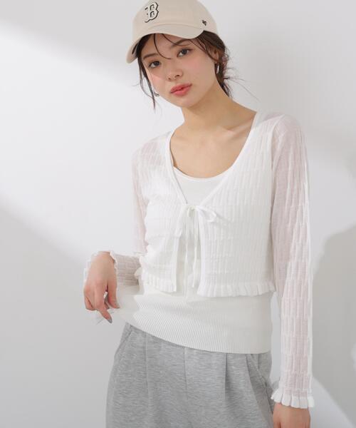 PROPORTION BODY DRESSING(プロポーションボディドレッシング)の「ラメシアーニットアンサンブル / 1216170411(アンサンブル・レディース・ホワイト/ピンク/ベージュ・FREE)」の6枚目の写真