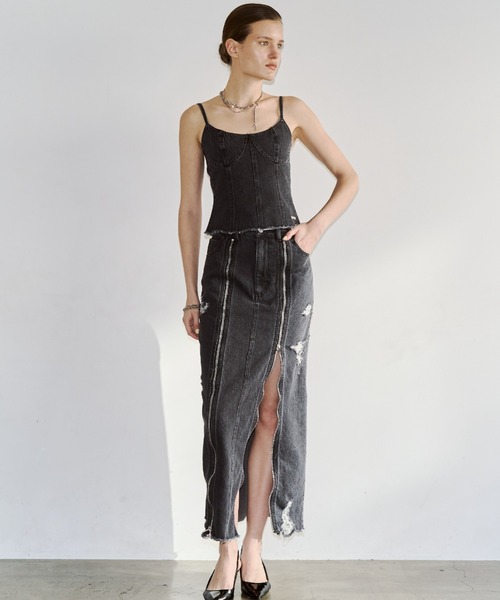 JOSE MOON(ジョゼムーン)の「DENIM BUSTIER/デニムビスチェ(チューブトップ・レディース・ブラック/ブルー・36/38)」の14枚目の写真