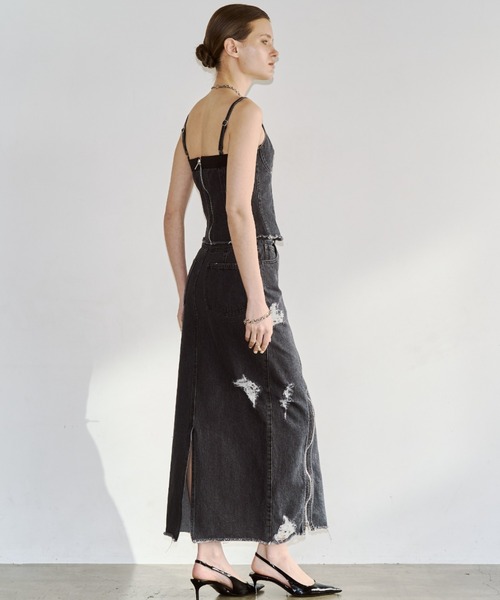 JOSE MOON(ジョゼムーン)の「DENIM BUSTIER/デニムビスチェ(チューブトップ・レディース・ブラック/ブルー・36/38)」の15枚目の写真