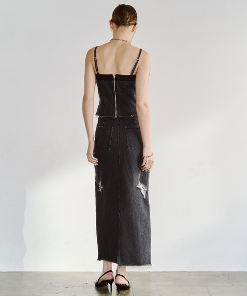 JOSE MOON(ジョゼムーン)の「DENIM BUSTIER/デニムビスチェ(チューブトップ・レディース・ブラック/ブルー・36/38)」の16枚目の写真