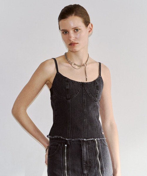 JOSE MOON(ジョゼムーン)の「DENIM BUSTIER/デニムビスチェ(チューブトップ・レディース・ブラック/ブルー・36/38)」の10枚目の写真